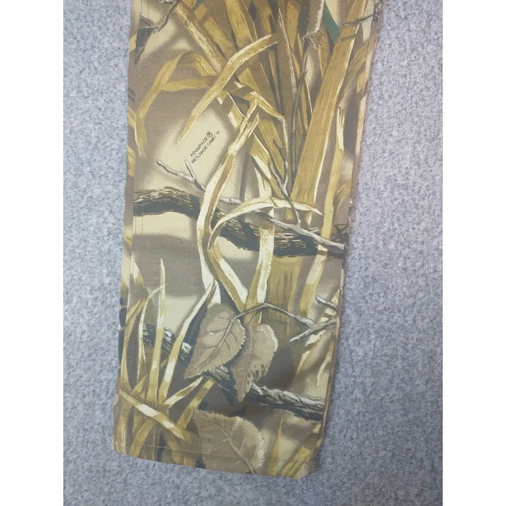 Advantage Wetlands Camo Mens Hunting Pants 34x29 Cotton Straight Leg Brown Tan